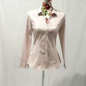 H&M White/Pink Plaid Button Down Shirt Size S